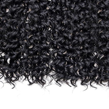 8 Packs Curly Crochet Hair 14inch GoGo Curl Crochet hair for Women Deep Wave Braiding hair,Synthetic Bohemian Crochet Braid Water Wave Crochet hair Extensions(1B, 14inch)