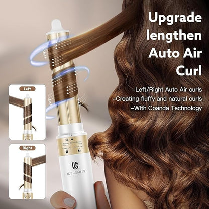 Hair Dryer Brush, webeauty 5 in 1 One Step Professional Hot Air Brush Set for Fast Drying, Curling Drying, Straightening Combing, Hair Styler [Ceramic Coating] [Negative Ion] 110000 RPM (White)