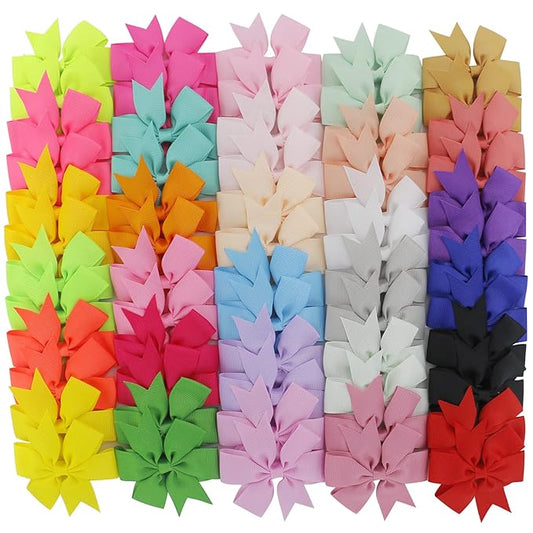 60Piece Grosgrain Ribbon Pinwheel Hair Bows Boutique Bow Alligator Clips For Girls Toddlers Teens Gifts In Pairs