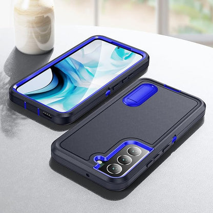 for Samsung Galaxy S22 Plus Case with Kickstand Case 3-Layer Military Grade Protective Case Cover Silicone Rugged Shockproof for Galaxy S22+ Plus Phone Case (Navy+Blue)