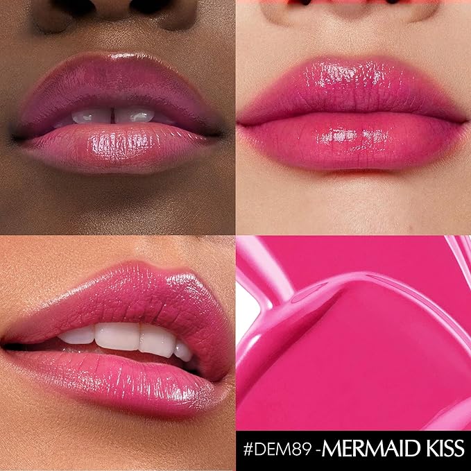 3Pc Hydrate Lipstick for Women Dark Red Hot Pink Nude Pink Moisture Lipstick Lip Gloss Long Lasting Lipsticks for Dry Lips, DM68/89/95