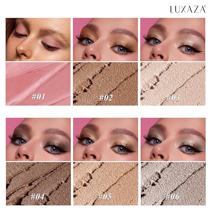 Neutral Eyeshadow Stick Makeup Set, Brown Nude Metallic Shimmer Matte Cream Eye Shadow Eyeliner Brightener Pencil Crayon - BROWN CANYON