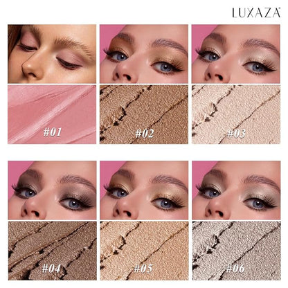 Neutral Eyeshadow Stick Makeup Set, Brown Nude Metallic Shimmer Matte Cream Eye Shadow Eyeliner Brightener Pencil Crayon - BROWN CANYON