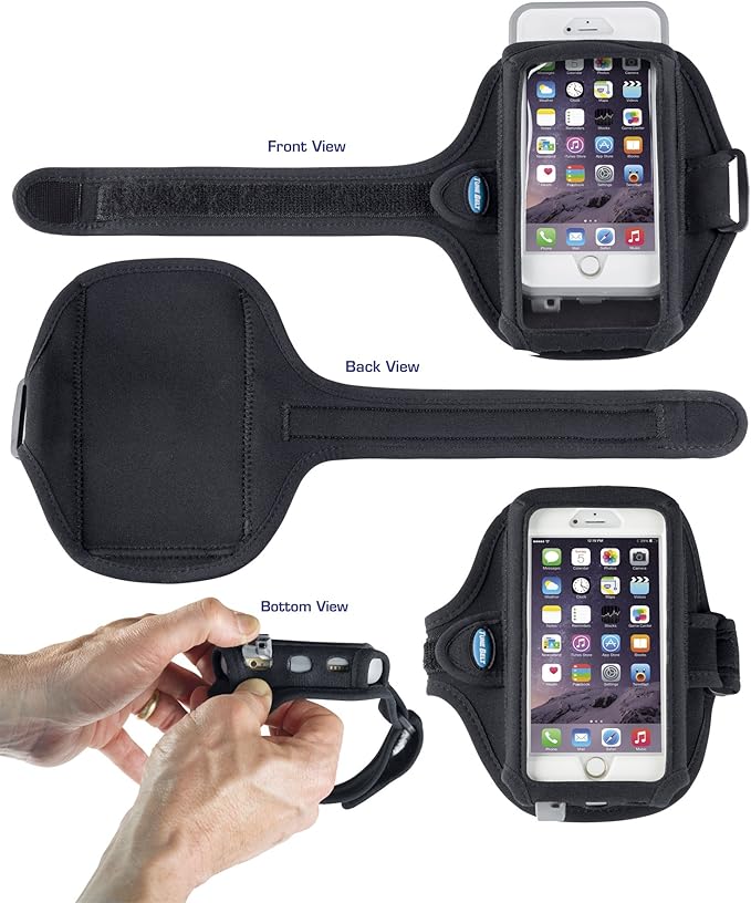 Tune Belt AB92EX3 Running Armband for iPhone 16/15/14/13 Pro Max, Plus, Galaxy Ultra/Plus/Note – Fits Large Phone with Large Case, Phone Holder Includes EX3 Strap Extender for XL Biceps (Black)
