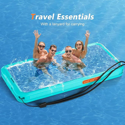 Mitywah Waterproof Case for iPhone, Underwater Snorkeling Diving Phone Case for iPhone 15PM 14PM 13PM 12PM /15PLUS 14PLUS, HD Underwater Photography Snorkeling Case Travel Essentials Blue Green