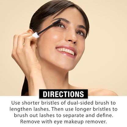 Neutrogena Healthy Definition Mascara - Defines, Lifts, Curls, Lengthens & Volumizes Lashes - Dual-Sided Mascara Comb + Brush for Natural Application - Black Brown, 0.27 oz