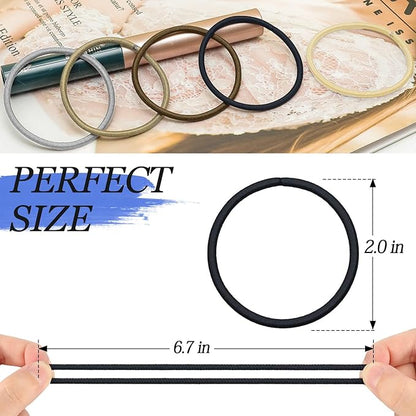 100Pcs Multi-Color Hair Ties For Thick And Curly Hair, Elastic Hair Ties For Women, Men And Girls, No Damage Ponytail Holder Hair Bands(Set4)