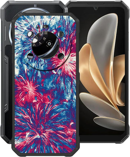Case for Fossibot F109 5G (6.74"), Black Soft TPU Bumper Phone Case, Slim Shockproof Silicone Military Grade Drop Protective Shell for Fossibot F109 5G - Red Rose