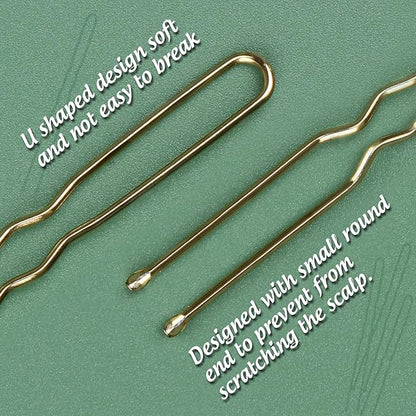 FANDAMEI Hair Styling Set - Bun Maker, Hair Nets, Hair Pins, and Elastic Bands in Various Sizes (Gold)