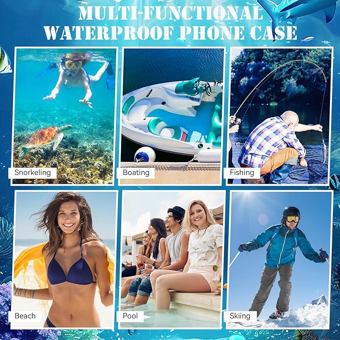 56 Pcs Universal Waterproof Phone Pouch Clear Cellphone Dry Bag with Lanyard Outdoor Beach Swimming Snorkeling Bag Plastic Underwater Case for Smartphone up to 6.9 Inch, 7 Colors