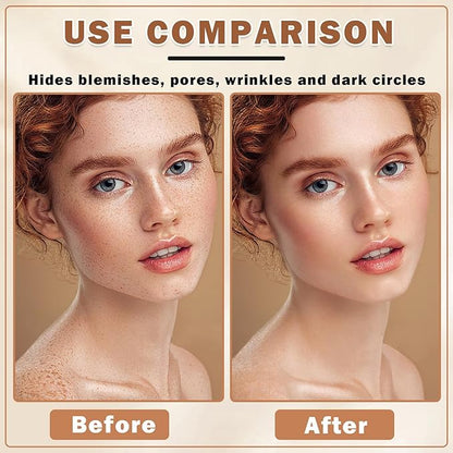 Airbrush Foundation Makeup Spray Full Coverage Foundation for Mature Skin,Long-lasting Airbrush Flawless Setting Spray,Waterproof Foundation for Smooth Radiant Skin (Natural/Warm Porcelain)