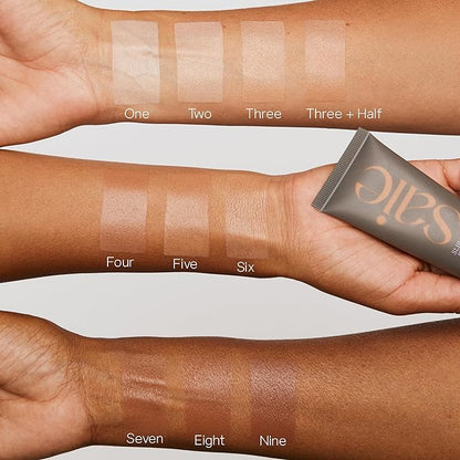 Saie Slip Tint Tinted Moisturizer with SPF 35 - Light Coverage, Glowy Skin Tint & Mineral Sunscreen for Face with Hydrating Hyaluronic Acid - Summer Makeup Essential - Shade Eight (1.35 oz)