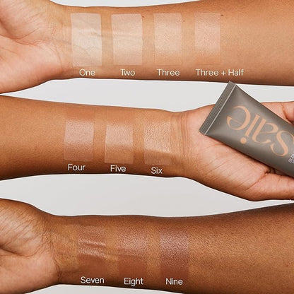 Saie Slip Tint Tinted Moisturizer with SPF 35 - Light Coverage, Glowy Skin Tint & Mineral Sunscreen for Face with Hydrating Hyaluronic Acid - Summer Makeup Essential - Shade Nine + Half (1.35 oz)