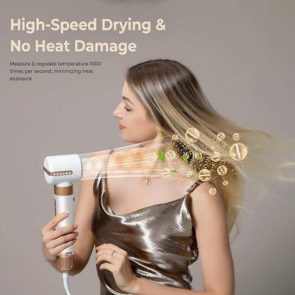 7 in ONE Hair Dryer Brush, Powerful Blow Dryer Brush with Auto- Wrap Curler, Detachable Fast Drying, Volumizing, Curling, Straightening, Ionic Hair Dryer with Diffuser, Hair Styling Tools Storage Case