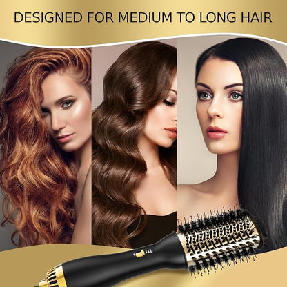 4-in-1 Hot Air Brush with Oval Barrel - Salon-Grade Styling Tool for All Hair Types
