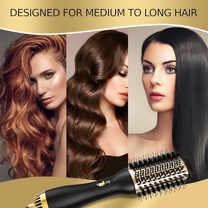 4-in-1 Hot Air Brush with Oval Barrel - Salon-Grade Styling Tool for All Hair Types