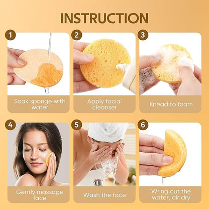 100PCS Compressed Facial Sponges, Cleansing, for Personal Spa Esthetician Use