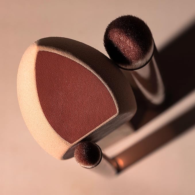 Real Techniques Makeupsaver Sponge + Brush Trio, Makeup Blending Sponge & Brushes For Liquid & Cream Formulations, Natural Finish & Reduces Makeup Waste, Cruelty & Latex-Free 3 Piece Set