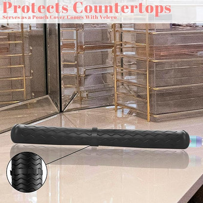 Oversize Silicone Heat Resistant Mat, Heat Mat with Velcro for Curling Iron, Travel Cover Cushion for Curling Irons, Hair Bands and Styling Tools(15.7" X 11.8")
