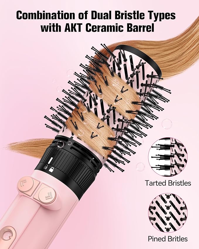 4-in-1 Rotating Blow Dryer Brush Set | Oval Volumizing Barrel, 1.5" & 2" Rotating Brushes, and Diffuser | All-in-One Hot Air Brush for Fast Drying, Volumizing, and Smoothing