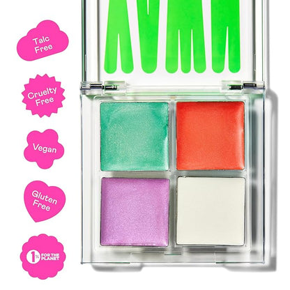 YAWN Daydreamer Lip + Cheek Palette for Kids | Talc-Free Shimmery Cream Shadows | 4 Buildable Colors for Lips, Blush & Highlighter | Non-Toxic, Cruelty-Free, Vegan | Safe for Ages 3+ | Made in USA