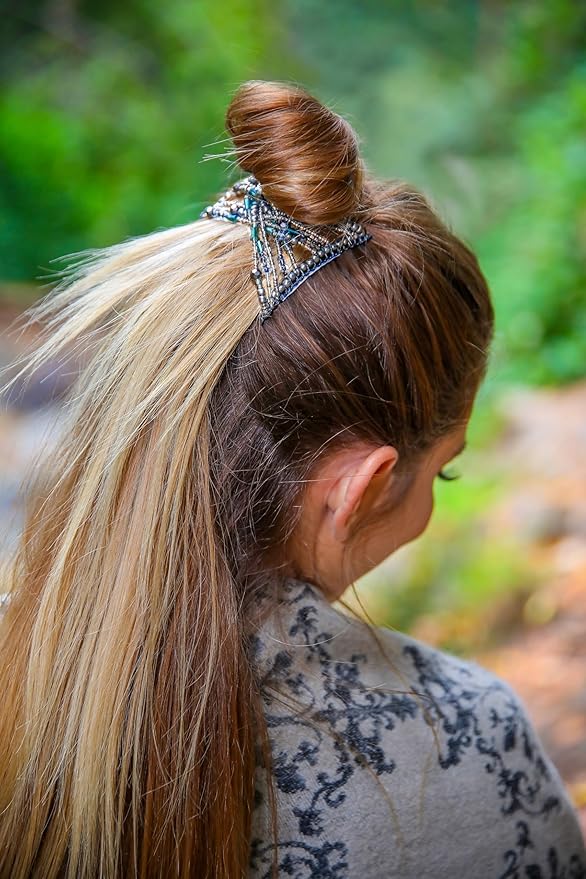Hair Clip for Fine, Thin, Sleek & Straight Hair - Easy Comfy Styles that Hold Snug, Add Volume with No Pressure - Comfy Double Comb with Elastic for UpDo, Ponytail, Twists & Buns (Storm Gray Medium)