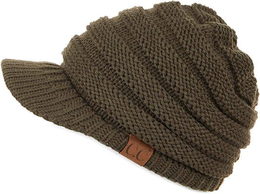 C.C Hatsandscarf Exclusives Women's Ribbed Knit Hat with Brim (YJ-131)(YJ-2023)