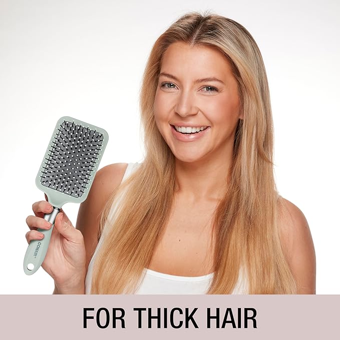 Conair Velvet Touch Paddle Cushion hair brush - Detangling hairbrush - curly or straight styles - men or women - detangler - features soft touch handle - Colors at Random