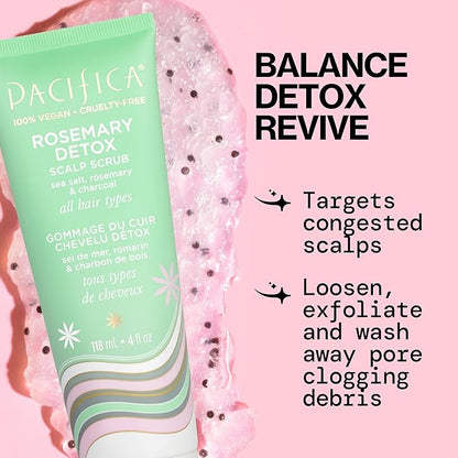 PACIFICA Rosemary Detox Scalp Scrub by Pacifica for Women - 4 oz Scrub, White