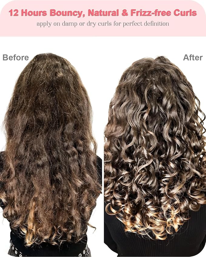 4-In-1 Styling Cream, Hair Styling Cream for Slick Back Hair, Anti Frizz Hair Cream for Smooth & Soft, Add Shine Curl Defining Cream, Non-greasy Hair Cream for Curly, Frizzy, Dry Hair, Travel Size