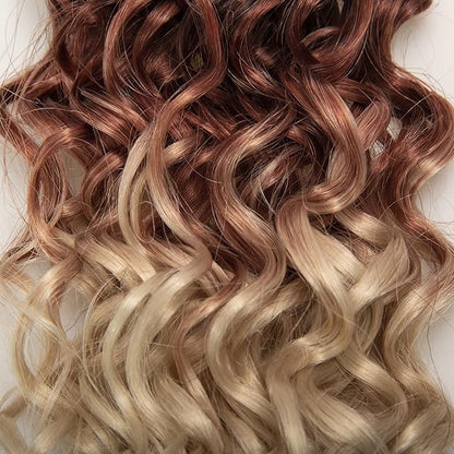 8 Packs Curly Crochet Hair GoGo Curl Crochet hair for Women Deep Wave Braiding hair,Synthetic Bohemian Crochet Braid Water Wave Crochet hair Extensions(1B/30/613, 10inch)