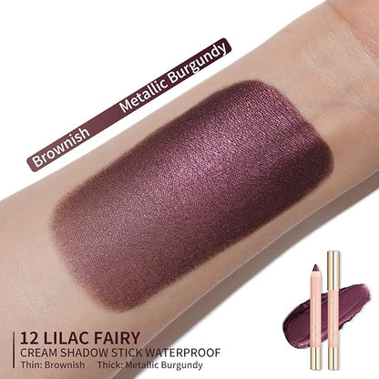Oulac Waterproof Eye Pencil Glitter- Highly Pigmented Eyeshadow Stick Smooth and Long Lasting, Shimmering Glitter Finish, Blendable Eyes Makeup, Vegan Beauty 3.8g, (12) Lilac Fairy