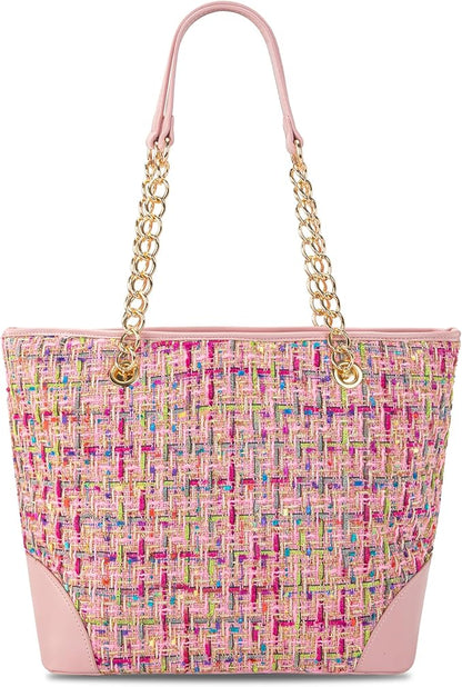 Montana West MEDIUM Tote Bag for Women Quilted Chain Handbags Shoulder Purse
