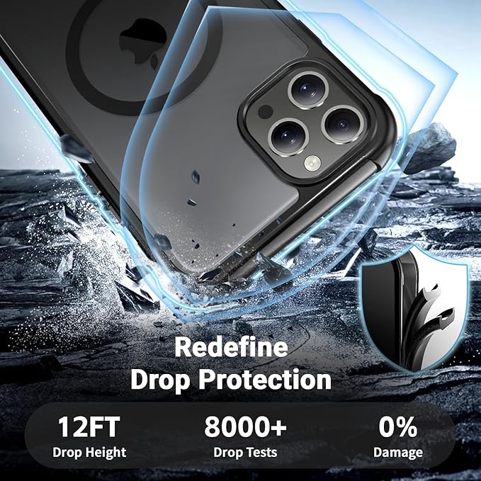 for iPhone 11 Pro Max case, [Compatible with MagSafe][Military Grade Drop Protection][Heavy Duty Protection][Non-Slip][Shockproof] with 2-Layer Durable Bumper Phone Case 6.5''-Black