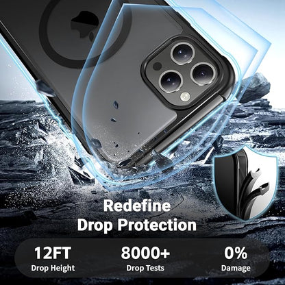 for iPhone 11 Pro Max case, [Compatible with MagSafe][Military Grade Drop Protection][Heavy Duty Protection][Non-Slip][Shockproof] with 2-Layer Durable Bumper Phone Case 6.5''-Black