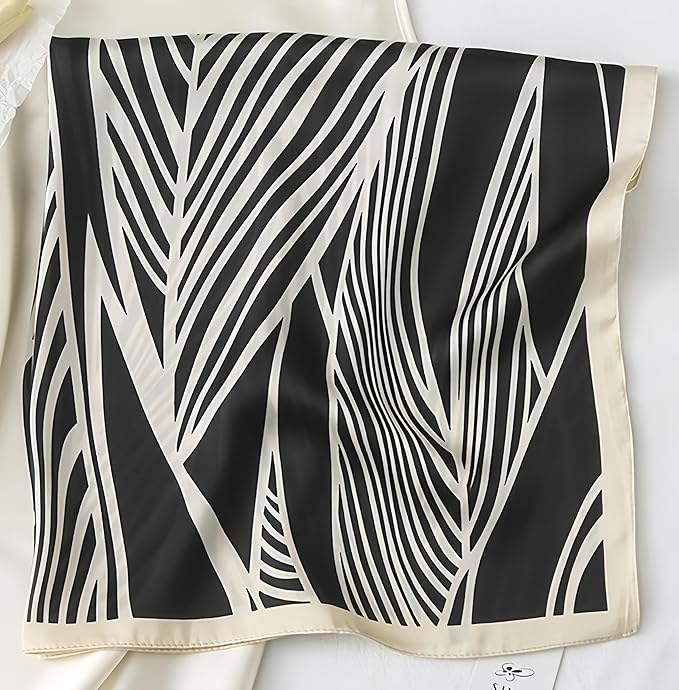 MINIDORA Satin Scarves for Women 27.5 × 27.5 inches Medium Square Elegant Silk Feeling Head Scarf