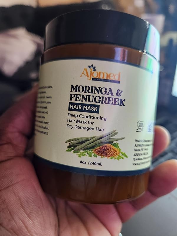 MORINGA & FENUGREEK HAIR MASK- HAIR treatment masque- Conditioner for Dry or Damaged Hair & dandruff (8 Ounces)