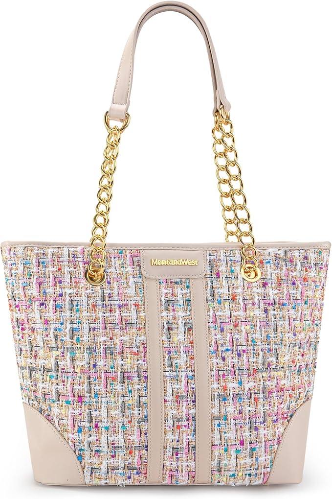 Montana West MEDIUM Tote Bag for Women Quilted Chain Handbags Shoulder Purse