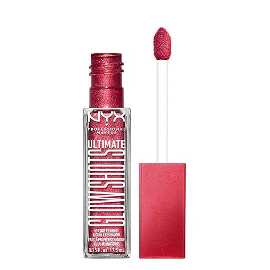 NYX PROFESSIONAL MAKEUP Ultimate Glow Shots, Liquid Eyeshadow, Long-Lasting Shimmer Eye Shadow with Vitamin C - Raspberry Rave