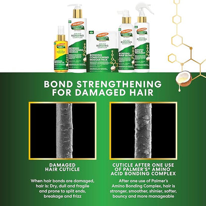 Palmer's Amino Bonding Complex Hair Mask, Intense Conditioning Masque Pack with Coconut Oil & Vitamin E, Heat Protectant, Anti Frizz, Adds Shine, Protects Hair Growth, All Hair Types, 12 fl. oz bottle