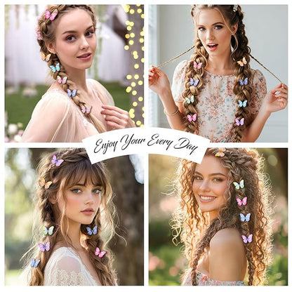 20Pcs Butterfly Hair Clips for Women Moving Glitter Butterfly Clip Fairy Accessories Light