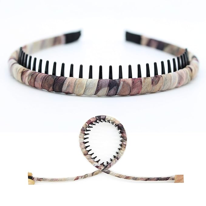 4 color tie-dye Hair Accessories headbands for women/Girl Fashion teeth hairband Resin Hair Hoop Comfy Non-slip Hair band