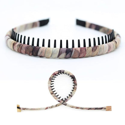 4 color tie-dye Hair Accessories headbands for women/Girl Fashion teeth hairband Resin Hair Hoop Comfy Non-slip Hair band