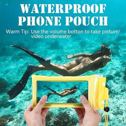 56 Pcs Universal Waterproof Phone Pouch Clear Cellphone Dry Bag with Lanyard Outdoor Beach Swimming Snorkeling Bag Plastic Underwater Case for Smartphone up to 6.9 Inch, 7 Colors
