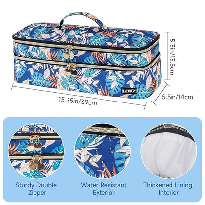 Double-Layer Travel Carrying Case Bag Comapatible with Revlon One-Step Hair Dryer Brush/Volumizer/Styler/Hot Tools/Shark FlexStyle/Dyson Airwrap Styler and Attachment,Colorful(Bag Only)