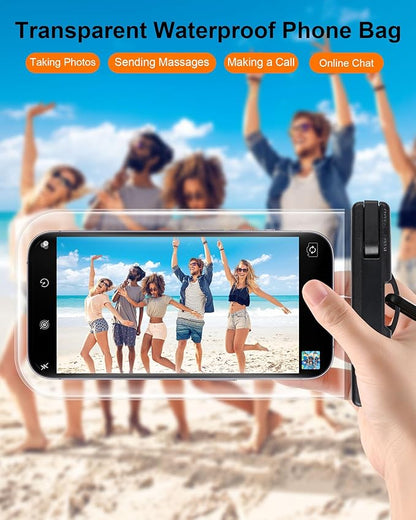 2025 Waterproof Phone Pouch: 2 Pack Cruise Ship Essentials Must Haves Dry Bag for Vacation Beach Travel Kayak Accessories, Water proof Case for iPhone 16 15 14 13 12 Plus Pro Max Galaxy - Black+Blue