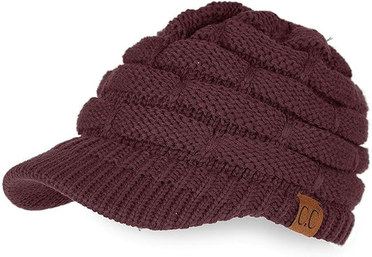 C.C Hatsandscarf Exclusives Women's Ribbed Knit Hat with Brim (YJ-131)(YJ-2023)