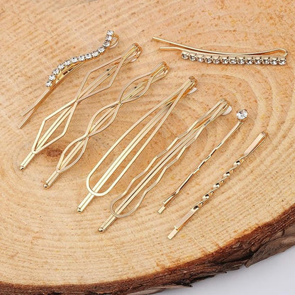 20 Pieces Elegant Hair Barrettes Bridal Golden Metal Hair Clip Artificial Pearl Hair Pins and Clear Rhinestone Bobby Pin for Weddings Hair Accessories
