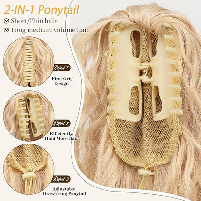 ORSUNCER Ponytail Extension Claw Clip 26" Curly Pony Tail Clip in Hair Extensions Fluffy Natural Looking Synthetic Hairpieces for Women