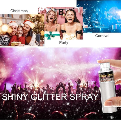 Hair and Body Glitter Spray, 1PC Peal White Glitter Hairspray Dry Powder Makeup for Clothes, Festival Rave Prom Loose Sparkle Powder,Holographic Ultra Fine Resin Glitters for Crafts,10g (Peal White)